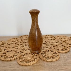 Vintage Wood Bud Vase Boho